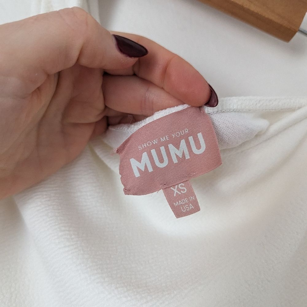 Show Me Your Mumu bone white one shoulder Uno thong one piece bodysuit - Picture 3 of 7